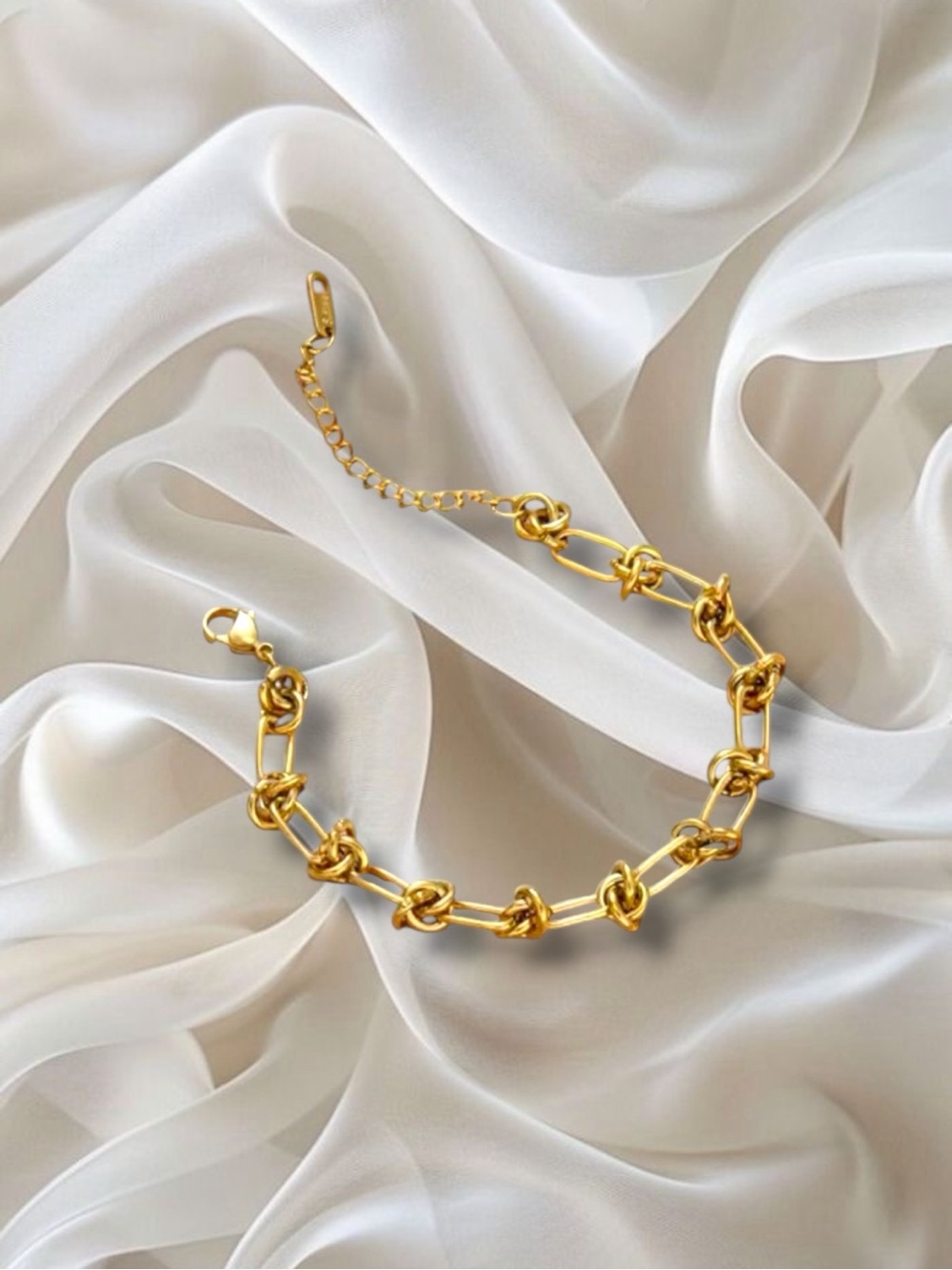 Gold Knot Link Bracelet - Women Jewelry